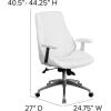 Flash Furniture Hansel Mid-Back Black LeatherSoft Smooth Upholstered Executive Swivel Office Chair with Arms(White)