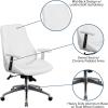Flash Furniture Hansel Mid-Back Black LeatherSoft Smooth Upholstered Executive Swivel Office Chair with Arms(White)