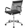 Flash Furniture Hansel Mid-Back Black Mesh Contemporary Executive Swivel Office Chair with LeatherSoft Seat