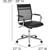 Flash Furniture Hansel Mid-Back Black Mesh Contemporary Executive Swivel Office Chair with LeatherSoft Seat