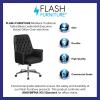 Flash Furniture Hansel Mid-Back Traditional Tufted Black LeatherSoft Executive Swivel Office Chair with Arms(Black)