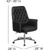 Flash Furniture Hansel Mid-Back Traditional Tufted White LeatherSoft Executive Swivel Office Chair with Arms(Black)