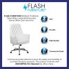 Flash Furniture Hansel Mid-Back Traditional Tufted White LeatherSoft Executive Swivel Office Chair with Arms(White)