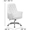 Flash Furniture Hansel Mid-Back Traditional Tufted White LeatherSoft Executive Swivel Office Chair with Arms(White)