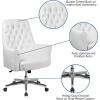 Flash Furniture Hansel Mid-Back Traditional Tufted White LeatherSoft Executive Swivel Office Chair with Arms(White)