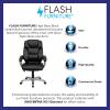 Flash Furniture Heather High Back Black LeatherSoft Layered Upholstered Executive Swivel Ergonomic Office Chair with Silver Nylon Base and Arms