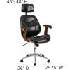 Flash Furniture High Back Black LeatherSoft Executive Ergonomic Wood Swivel Office Chair with Arms