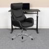 Flash Furniture High Back Black LeatherSoft Executive Swivel Office Chair with Lumbar Pillow and Arms