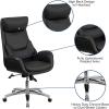 Flash Furniture High Back Black LeatherSoft Executive Swivel Office Chair with Lumbar Pillow and Arms