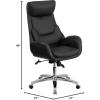 Flash Furniture High Back Black LeatherSoft Executive Swivel Office Chair with Lumbar Pillow and Arms