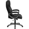 Flash Furniture High Back Black LeatherSoft Executive Swivel Office Chair with Titanium Nylon Base and Arms