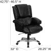 Flash Furniture High Back Black LeatherSoft OverStuffed Executive Swivel Ergonomic Office Chair with Fully Upholstered Arms