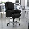 Flash Furniture High Back Black LeatherSoft OverStuffed Executive Swivel Ergonomic Office Chair with Fully Upholstered Arms
