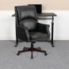 Flash Furniture High Back Pillow Back Burgundy LeatherSoft Executive Swivel Office Chair with Arms(Black)