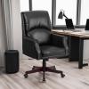 Flash Furniture High Back Pillow Back Burgundy LeatherSoft Executive Swivel Office Chair with Arms(Black)