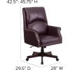 Flash Furniture High Back Pillow Back Burgundy LeatherSoft Executive Swivel Office Chair with Arms(Burgundy)