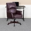 Flash Furniture High Back Pillow Back Burgundy LeatherSoft Executive Swivel Office Chair with Arms(Burgundy)