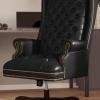 Flash Furniture High Back Traditional Fully Tufted Brown LeatherSoft Executive Swivel Ergonomic Office Chair with Arms(Black)