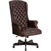 Flash Furniture High Back Traditional Fully Tufted Brown LeatherSoft Executive Swivel Ergonomic Office Chair with Arms(Brown)