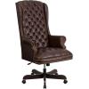 Flash Furniture High Back Traditional Fully Tufted Brown LeatherSoft Executive Swivel Ergonomic Office Chair with Arms(Brown)