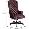 Flash Furniture High Back Traditional Fully Tufted Brown LeatherSoft Executive Swivel Ergonomic Office Chair with Arms(Brown)