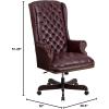 Flash Furniture High Back Traditional Fully Tufted Brown LeatherSoft Executive Swivel Ergonomic Office Chair with Arms(Burgundy)