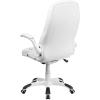 Flash Furniture High Back White LeatherSoft Executive Swivel Ergonomic Office Chair with Flip-Up Arms