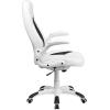 Flash Furniture High Back White LeatherSoft Executive Swivel Ergonomic Office Chair with Flip-Up Arms