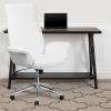 Flash Furniture High Back White LeatherSoft Executive Swivel Office Chair with Flared Arms