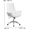 Flash Furniture High Back White LeatherSoft Executive Swivel Office Chair with Flared Arms
