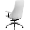 Flash Furniture High Back White LeatherSoft Smooth Upholstered Executive Swivel Office Chair with Arms