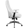Flash Furniture High Back White LeatherSoft Smooth Upholstered Executive Swivel Office Chair with Arms