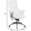 Flash Furniture High Back White LeatherSoft Smooth Upholstered Executive Swivel Office Chair with Arms