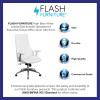 Flash Furniture High Back White LeatherSoft Smooth Upholstered Executive Swivel Office Chair with Arms