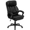 Flash Furniture Iris High Back Black LeatherSoft Executive Swivel Ergonomic Office Chair with Plush Headrest, Extensive Padding and Arms