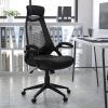 Flash Furniture Ivan High Back Black Mesh Executive Swivel Office Chair with Flip-Up Arms