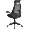 Flash Furniture Ivan High Back Black Mesh Executive Swivel Office Chair with Flip-Up Arms