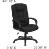 Flash Furniture Jessica High Back Black LeatherSoft Executive Swivel Office Chair with Arms(Black Fabric)