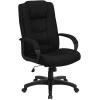 Flash Furniture Jessica High Back Black LeatherSoft Executive Swivel Office Chair with Arms(Black Fabric)