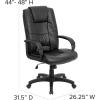Flash Furniture Jessica High Back Black LeatherSoft Executive Swivel Office Chair with Arms(Black Leathersoft)