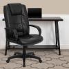 Flash Furniture Jessica High Back Black LeatherSoft Executive Swivel Office Chair with Arms(Black Leathersoft)
