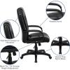 Flash Furniture Jessica High Back Black LeatherSoft Executive Swivel Office Chair with Arms(Black Leathersoft)