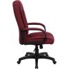 Flash Furniture Jessica High Back Black LeatherSoft Executive Swivel Office Chair with Arms(Burgundy Fabric)