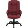 Flash Furniture Jessica High Back Black LeatherSoft Executive Swivel Office Chair with Arms(Burgundy Fabric)