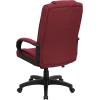 Flash Furniture Jessica High Back Black LeatherSoft Executive Swivel Office Chair with Arms(Burgundy Fabric)