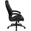 Flash Furniture Jules High Back Black LeatherSoft Executive Swivel Ergonomic Office Chair with Deep Curved Lumbar and Arms