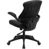 Flash Furniture Kale Mid-Back Black LeatherSoft Executive Swivel Ergonomic Office Chair with Back Angle Adjustment and Flip-Up Arms