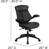Flash Furniture Kale Mid-Back Black LeatherSoft Executive Swivel Ergonomic Office Chair with Back Angle Adjustment and Flip-Up Arms