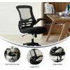 Flash Furniture Kelista Mid-Back Swivel Office Chair with Adjustable Seat Height, Ergonomic Mesh Desk Chair with LeatherSoft Seat, Black(Black Mesh)