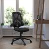 Flash Furniture Kimble High Back Black Mesh Executive Swivel Ergonomic Office Chair with Adjustable Lumbar, 2-Paddle Control and Flip-Up Arms